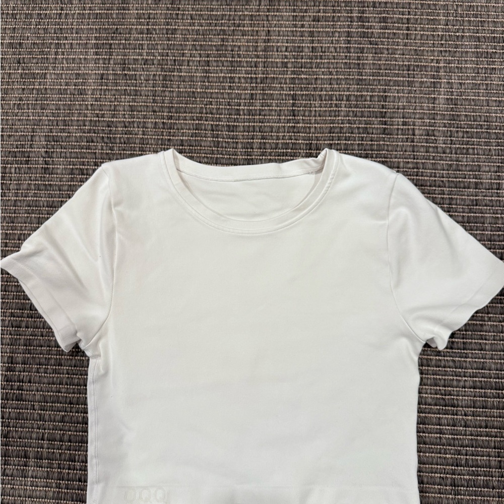 OQQ White Crop Top for Women